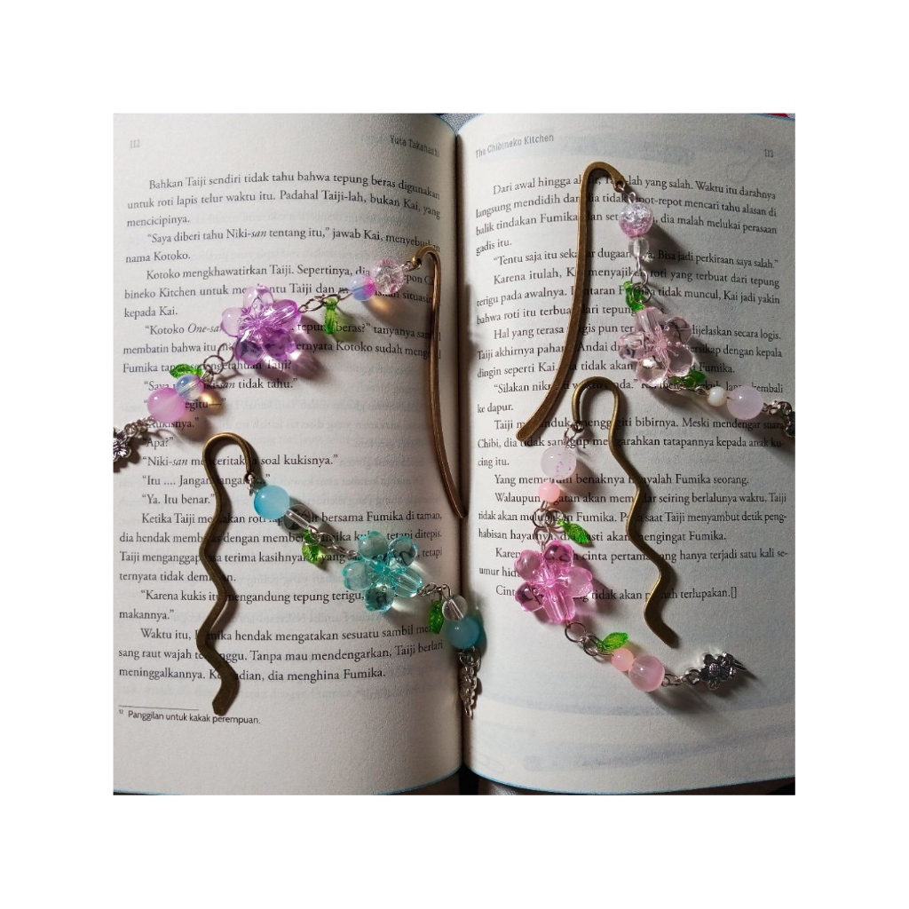 Beads Bookmark Sakura Charm | Pembatas Buku