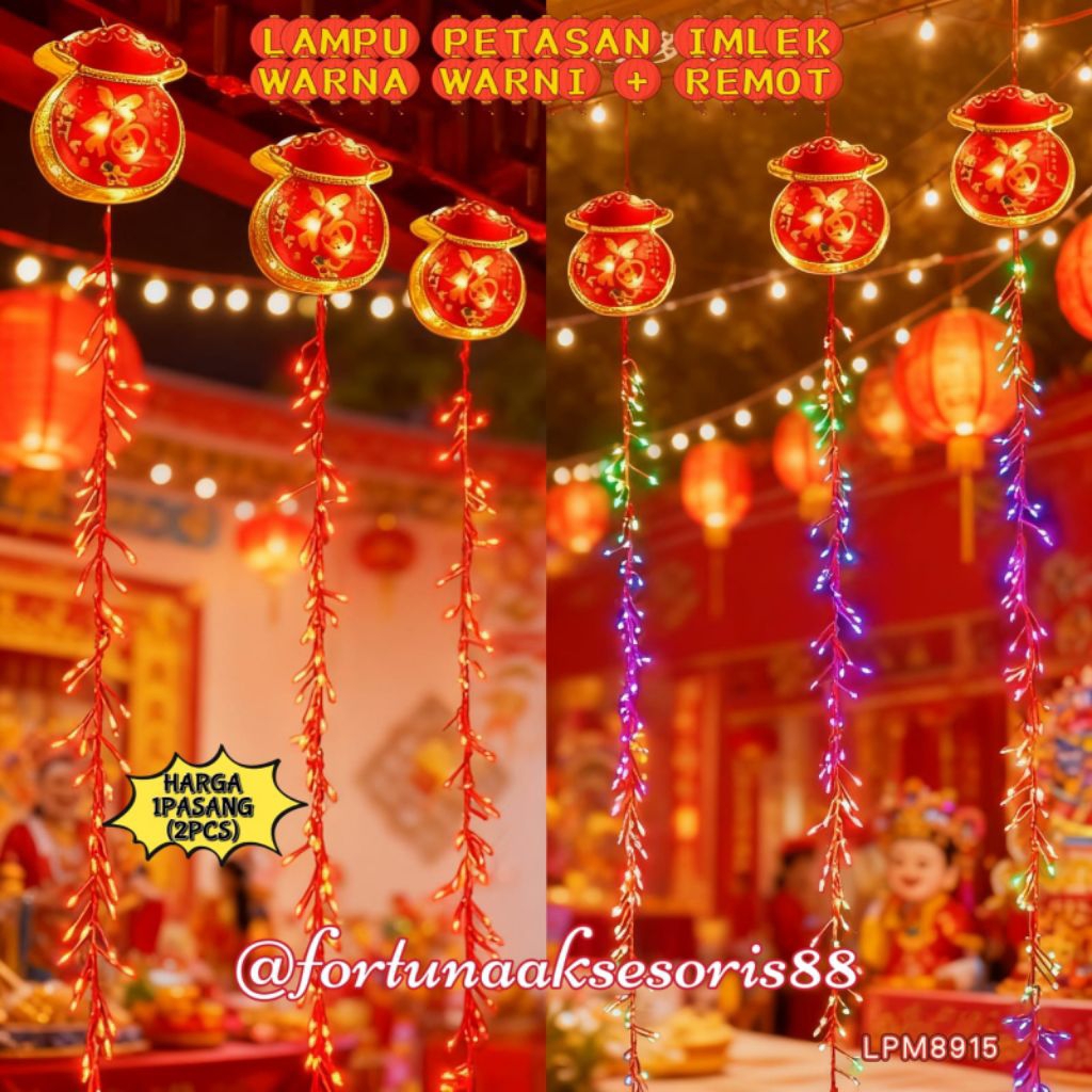 (1PASANG) LAMPU PETASAN IMLEK IMPORT PREMIUM / LAMPU LED YEN BAO IMLEK MUSIK + REMOT / LAMPU SINCIA 