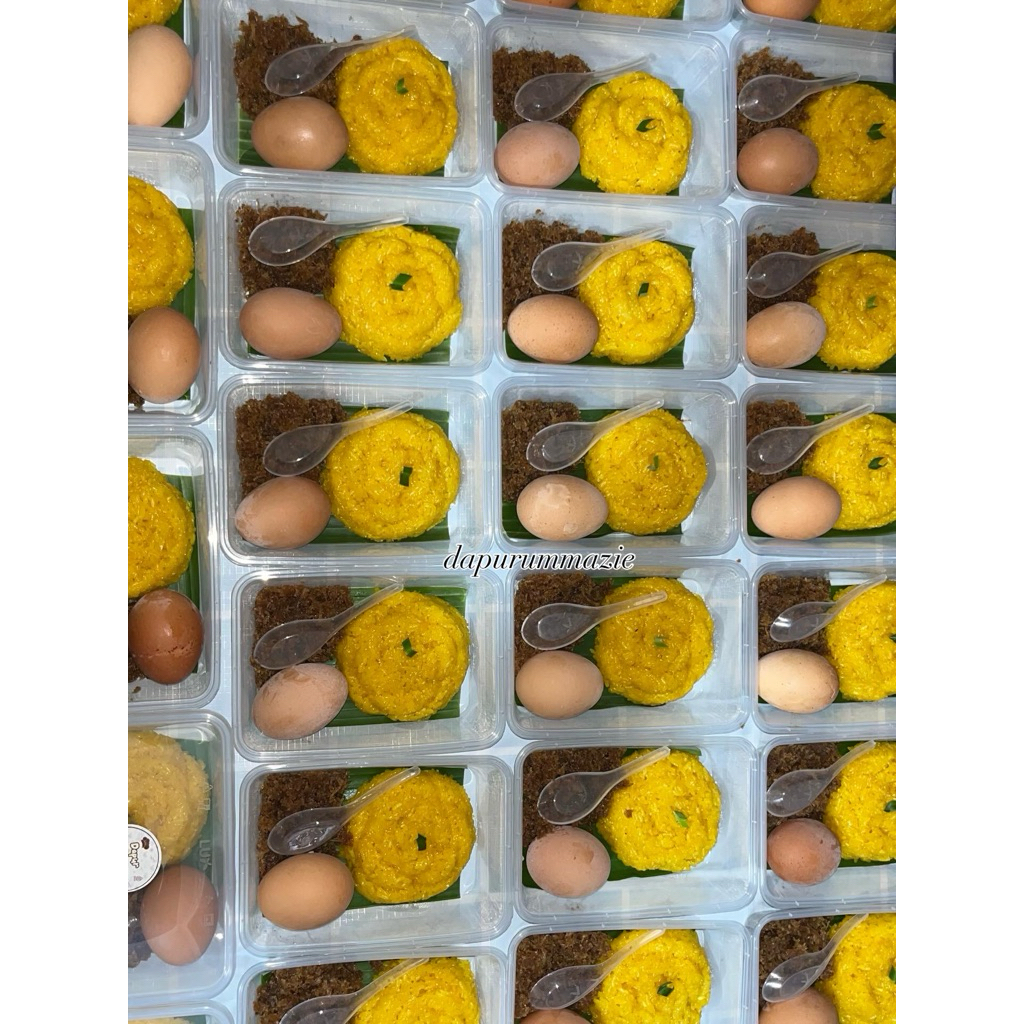 ANEKA NASI BOX PULUT KUNING NASI KOTAK NASI KUNING NASI DAUN JERUK UNTUK ACARA SYUKURAN PERWIRITAN J