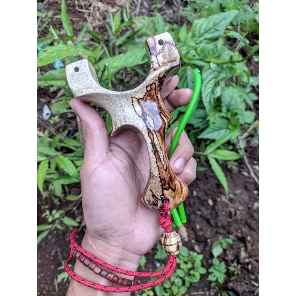 Ketapel model sideway kayu asem spalted