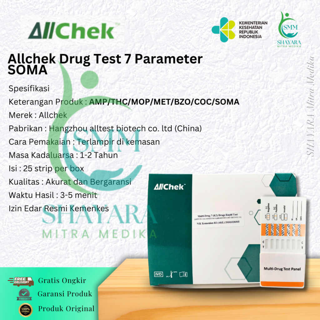 Allchek Multi Test Parameter 7 ( SOMA ) isi 25 test // Tes Urin