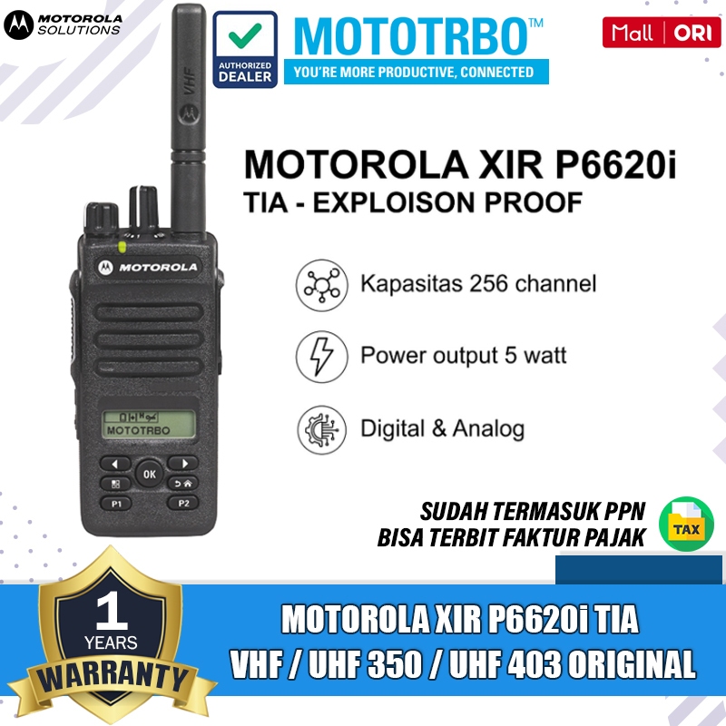 MOTOROLA XIR P6620i Vhf Uhf TIA Gas Proof Ht Motorola xir p6620i XiR P6620i Xir P6620i Tia Vhf Uhf O