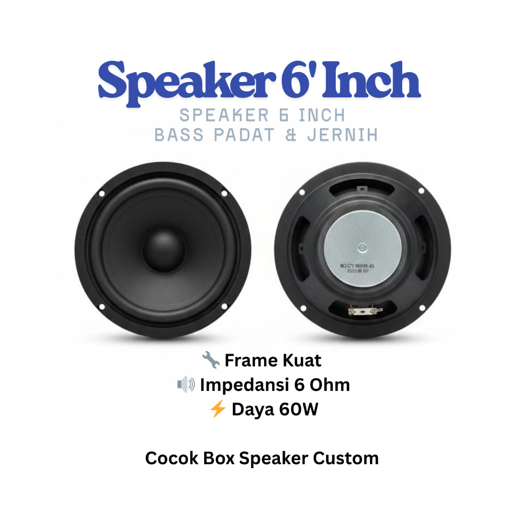 Speaker 6" inch 16.5 cm - Bass powerfull Woofer Subwoofer