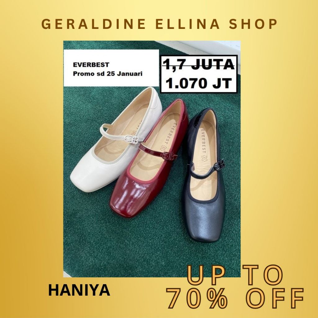 Sepatu flat wanita Everbest SALE 100% original store seri HANIYA
