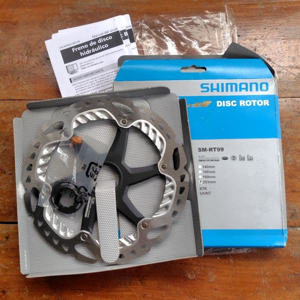 NEW SHIMANO Rotor Centerlock 8inch 203mm XTR SM-RT99 Ice Tech FREEZA Rotor XTR Centerlock XTR 203mm 