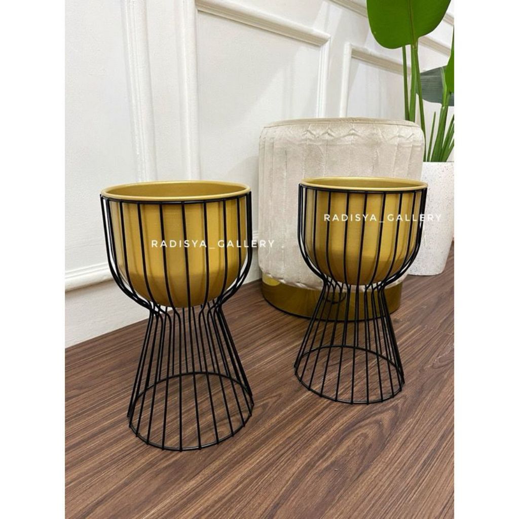 [INFORMA] STANDING POT BLACK-GOLD UK 48 cm