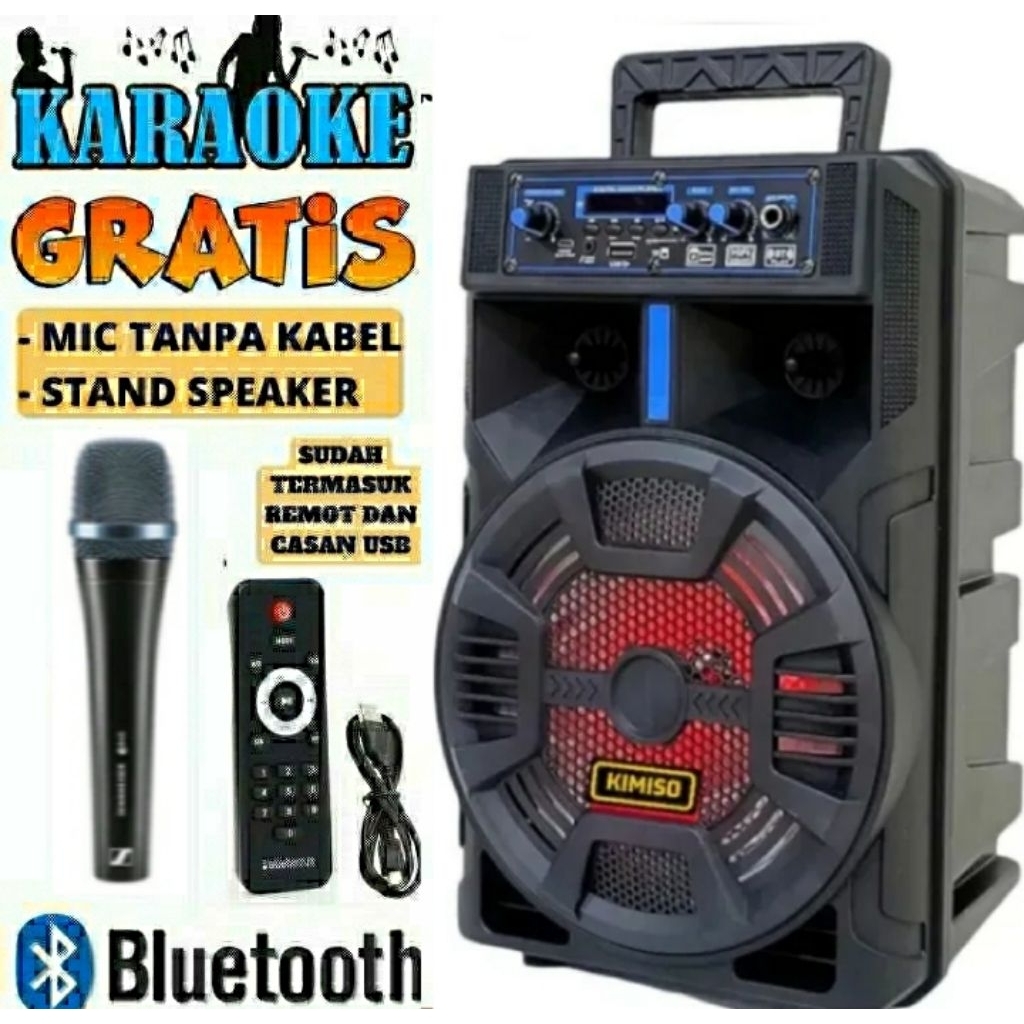 SPEAKER BLUETOOTH KARAOKEAN KIMISO 7801 8'8 INCH Termurah