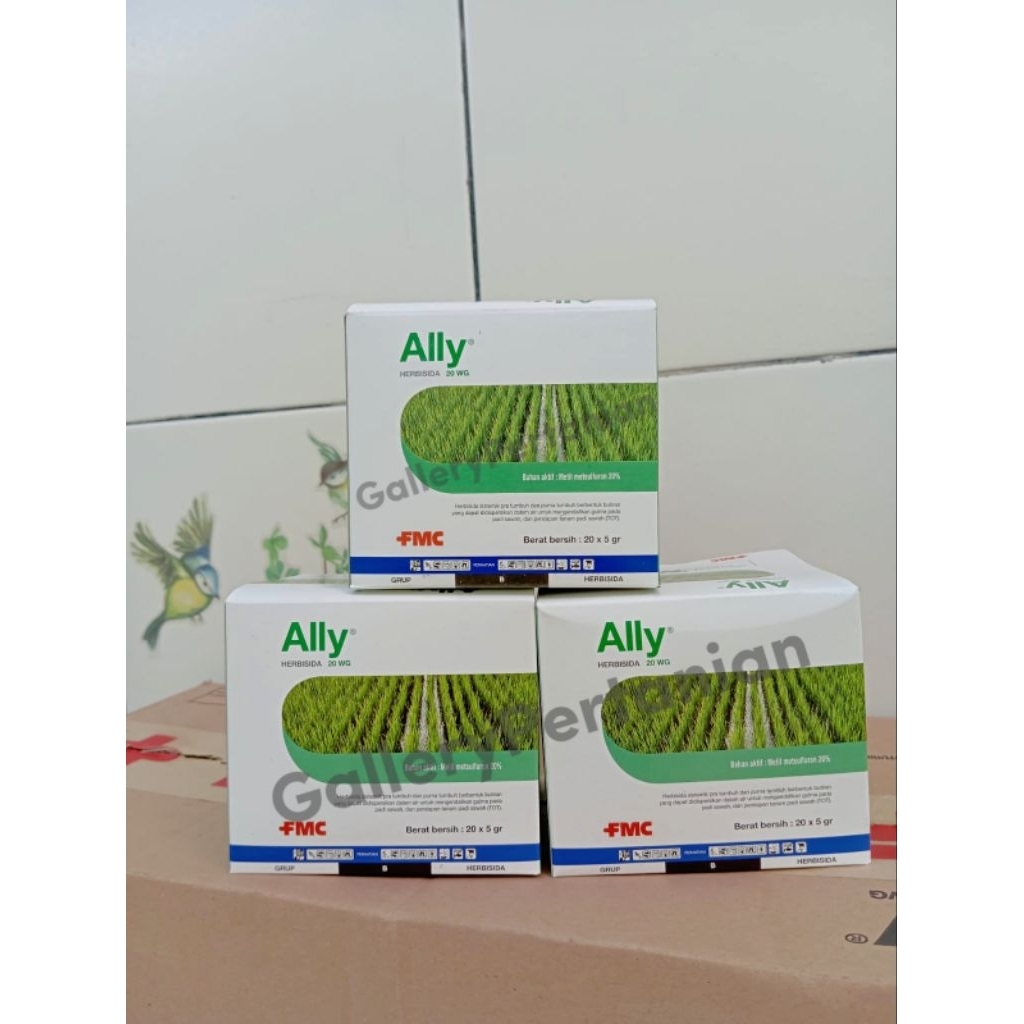 Herbisida Ally 20WG 5gr Isi 20BKS Obat Pembasmi Rumput Padi Selektif /Pembeku Biji Gulma Berdaun Leb