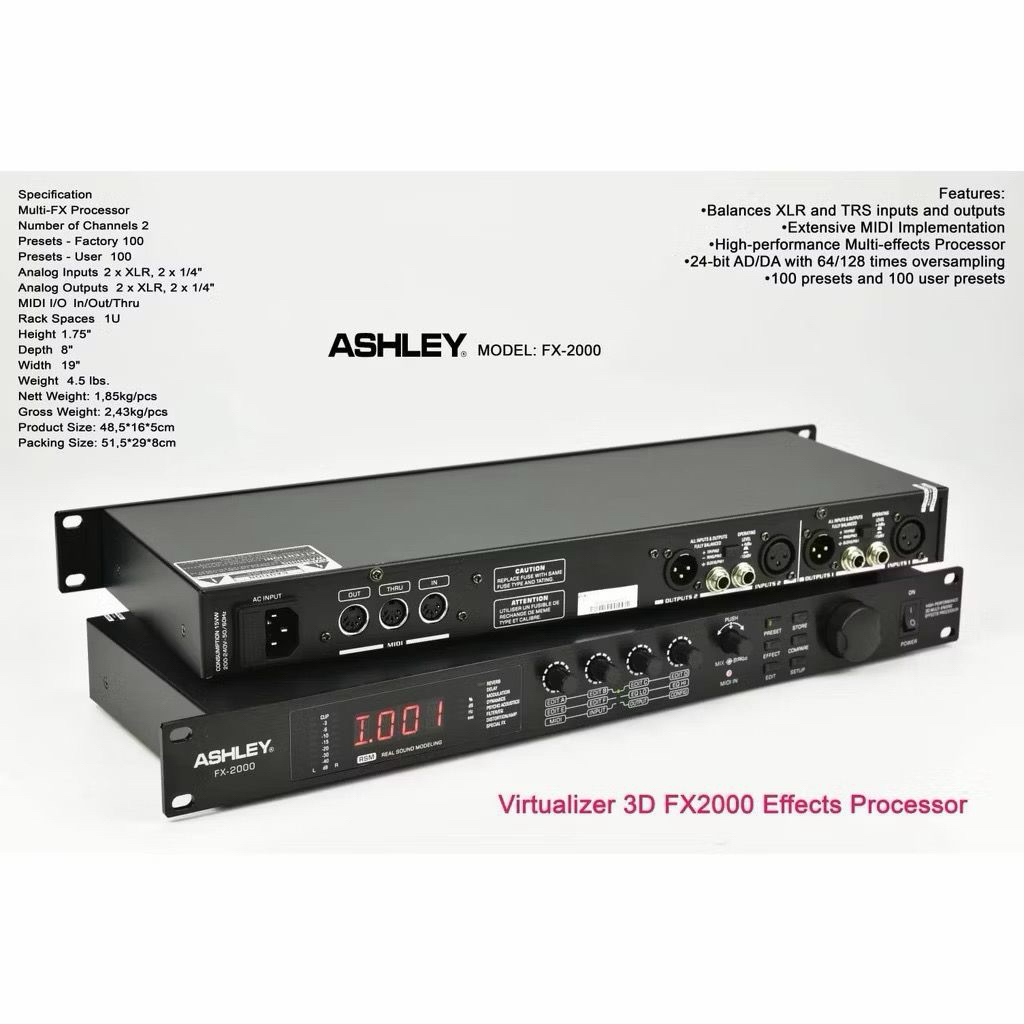 EFEK VOCAL ASHLEY FX2000 FX 2000 VIRTUALIZER 3D ORIGINAL