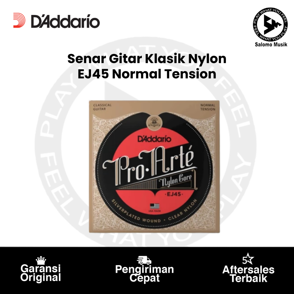 Senar Gitar Klasik Nylon D'addario EJ45 Normal Tension Original