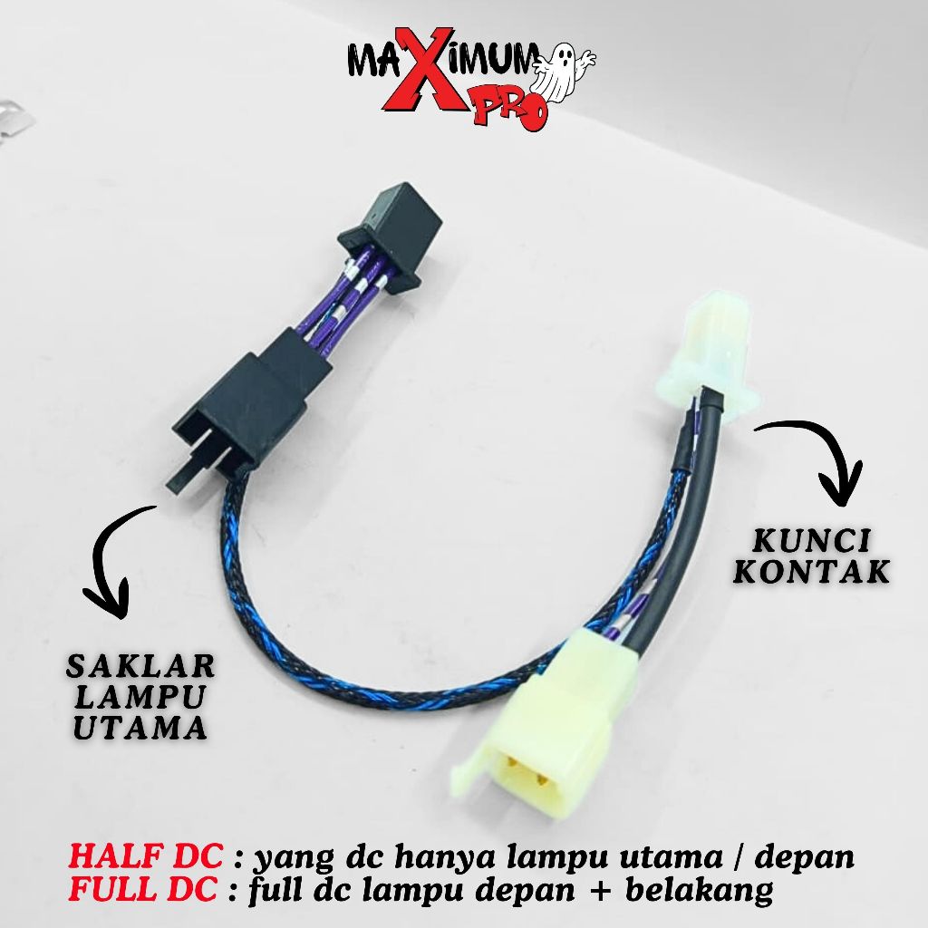Konverter AC ke DC Kabel Full DC PNP untuk Lampu Depan Belakang Motor Beat Karbu