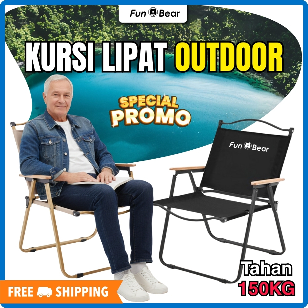 Kursi Lipat Outdoor Portable – Kursi Camping & Santai Tahan Beban 150kg