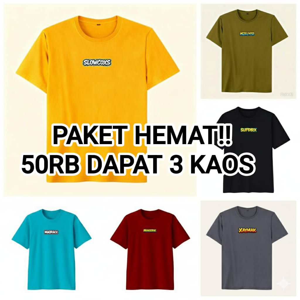 PROMO KAOS DISTRO DEWASA ( 50 RIBU DAPAT  3 KAOS ) DI JAMIN MURAH HARGA GROSIR | BAJU PRIA WANITA TE