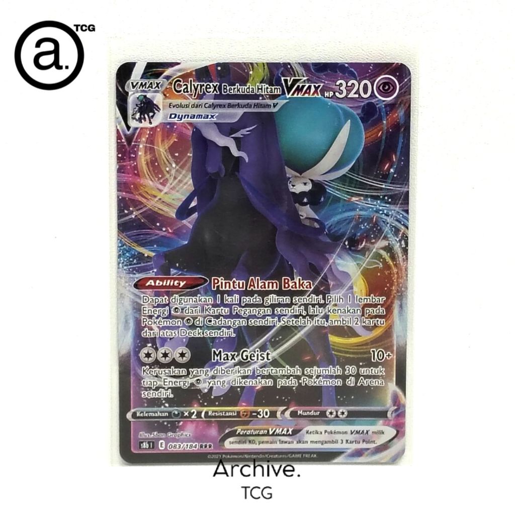 Calyrex Berkuda Putih Vmax (083/184) Pokemon Indonesia ~ VMAX Klimaks S8B