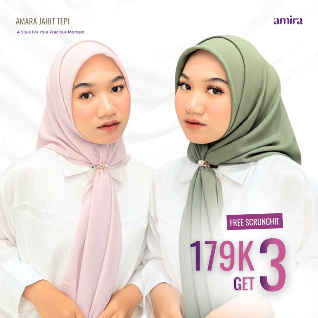 Hijab Kerudung Jilbab Voal Polos Square - AMARA JT Segiempat Arabian  Premium - SCARF BY AMIRA
