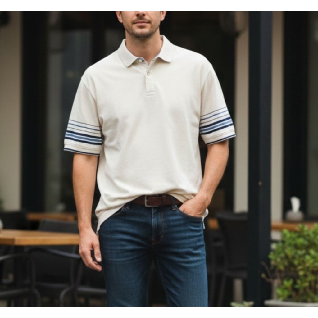 Kemeja / Polo Tshirt Putih Marks & Spencer Jumbo 1 pcs blue harbour pria