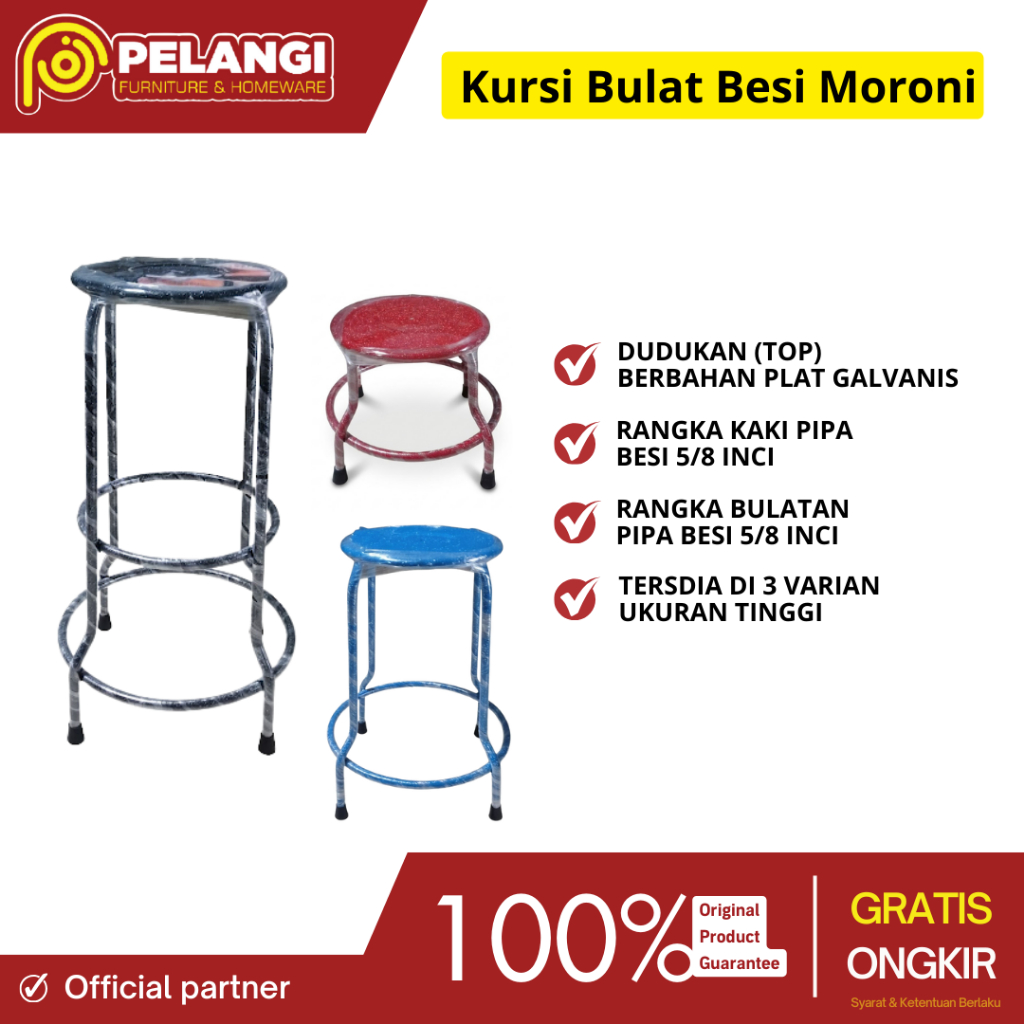 Kursi bulat Rojo besi l Kursi kafe l Kursi besi l Kursi bulat