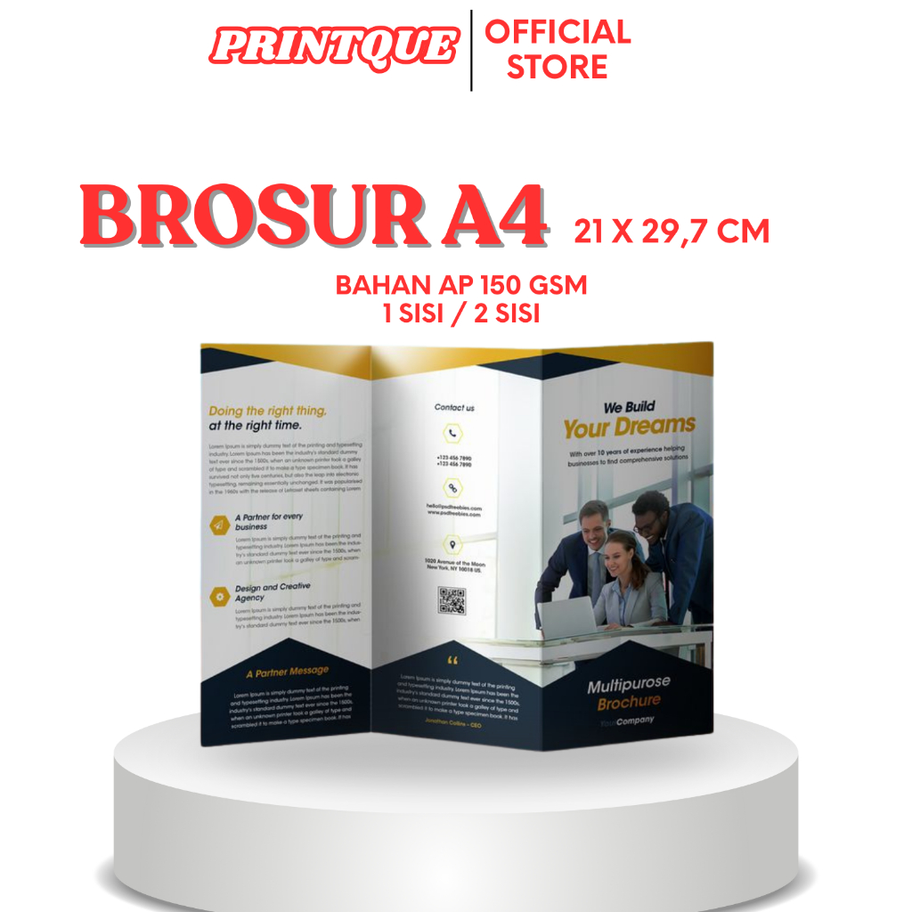 Print/Cetak Brosur A4 Cetak flyer 1 sisi / 2sisi Brosur ukuran A4