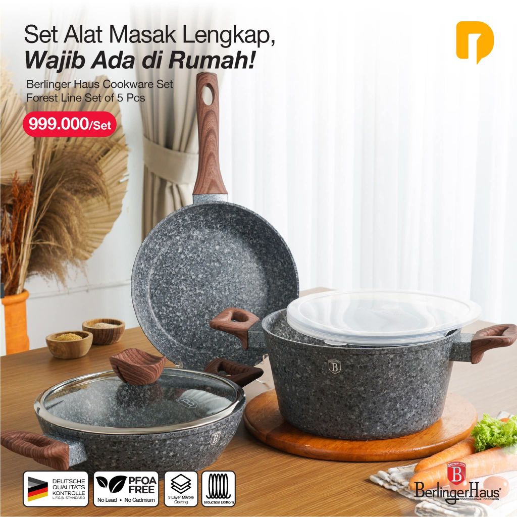 Panci Berlinger Haus Cookware Set Forest Line