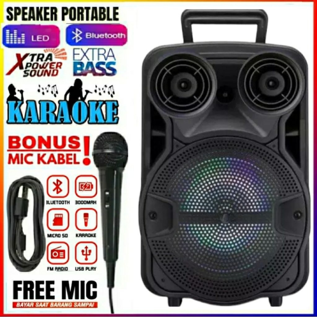 Speaker Bluetooth Full Bas KIMISO MKC 7801 8 8 INCH Speaker Nirkabel Bluetooth PortableSpeaker Bluet