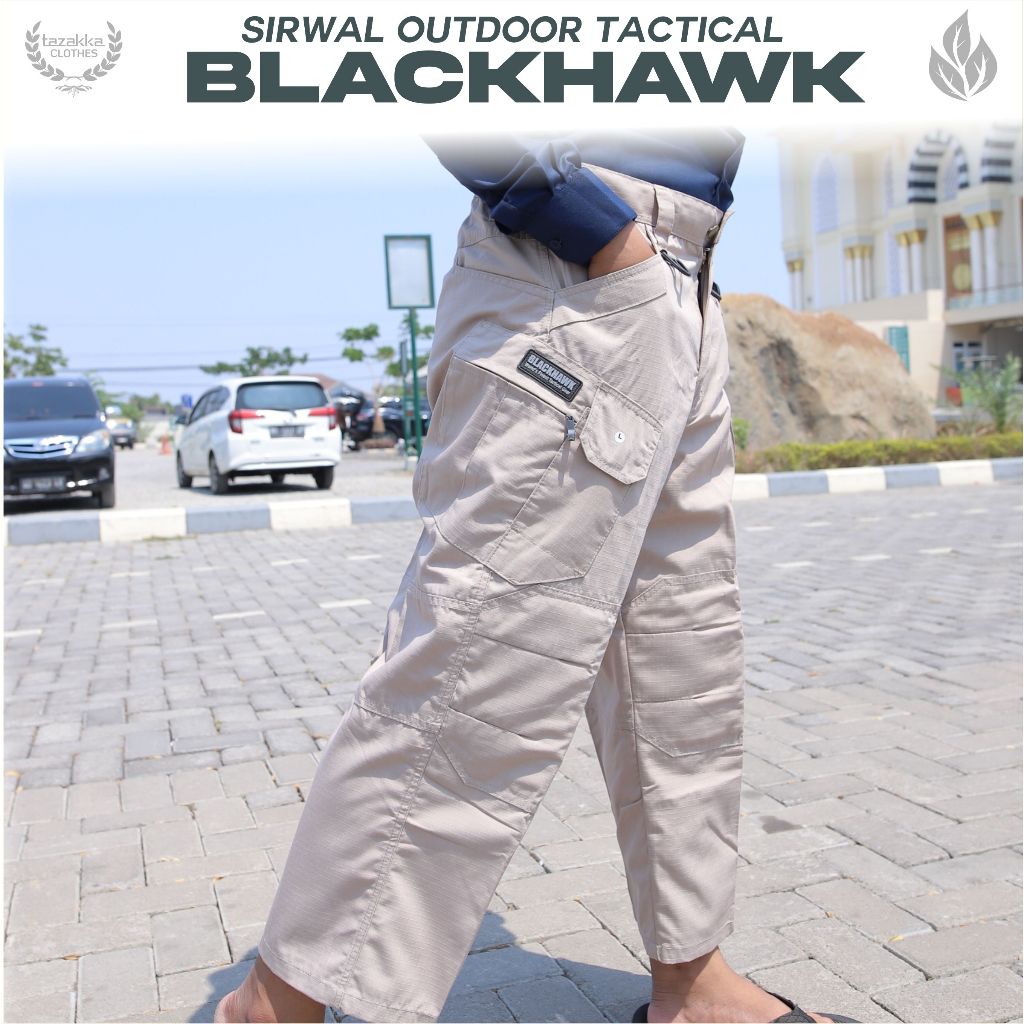Celana Sirwal Muslim Pria.Sirwal Tactical BLACKHAWK Outdoor Premium Bahan Ribstop Grade A. Model Tre