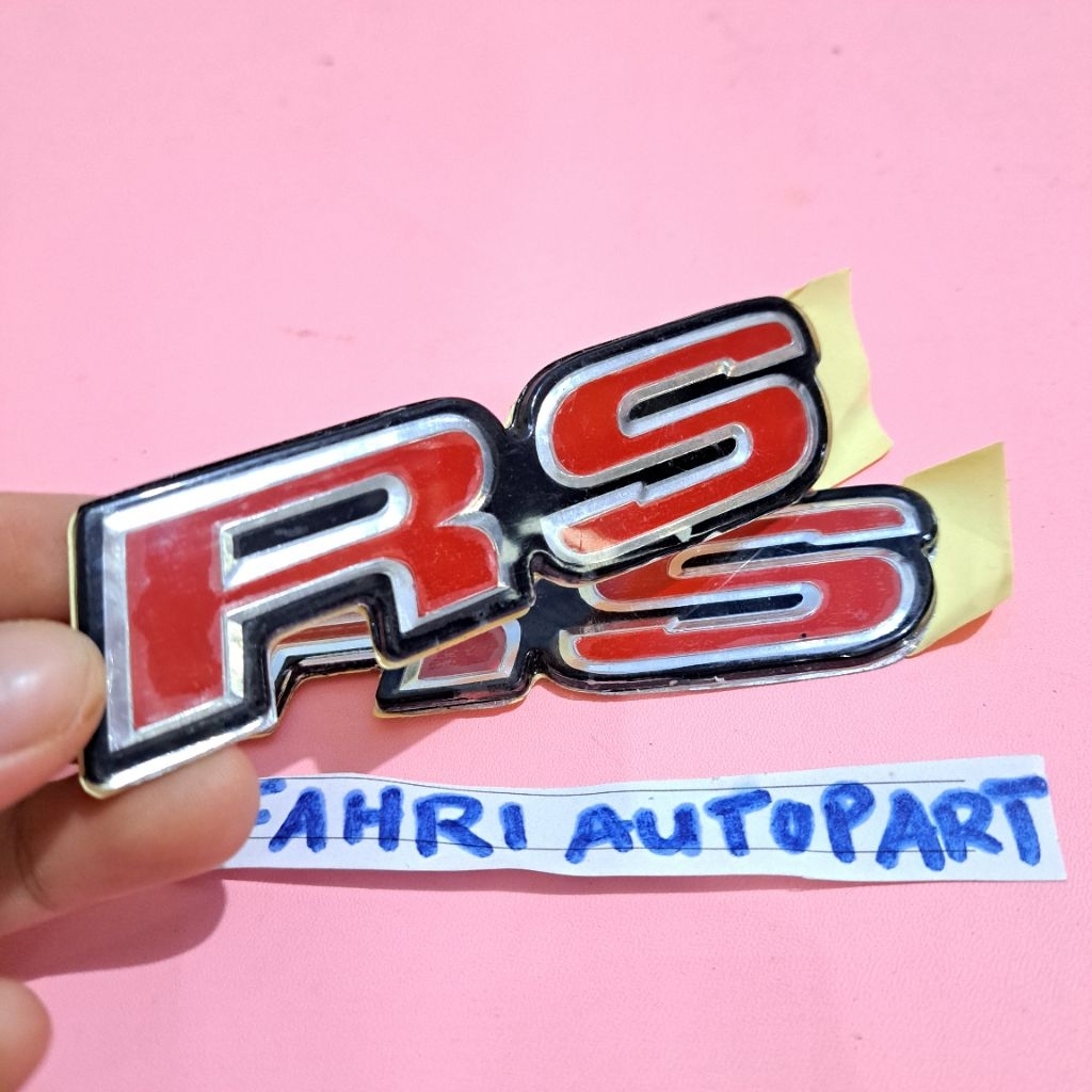 Emblem Logo Tulisan Rs Merah Mobil Honda Sudah dilengkapi Lem Perekat