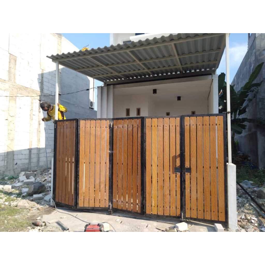 Pagar lipat woodplank modern  / Pagar rumah full lipat
