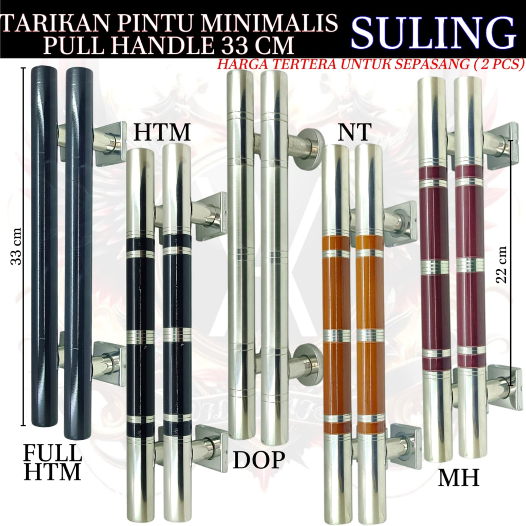 Pull Handle/Tarikan pintu minimalis 33 Cm Suling - pintu kupu-tarung