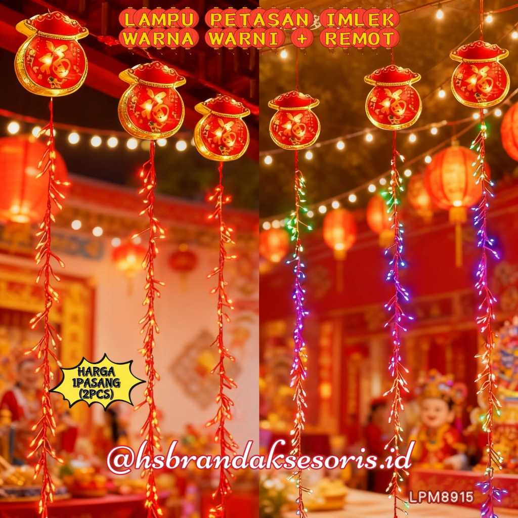 (1PASANG) LAMPU PETASAN IMLEK IMPORT PREMIUM / LAMPU LED YEN BAO IMLEK MUSIK + REMOT / LAMPU SINCIA 
