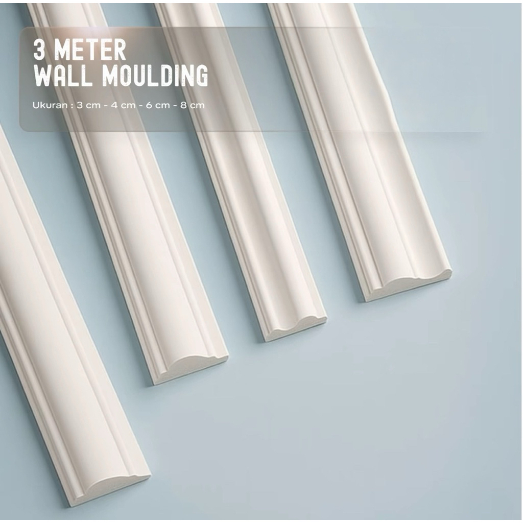 Wall molding 3meter list plafon pvc / Lis border Molding dinding plavon rumah