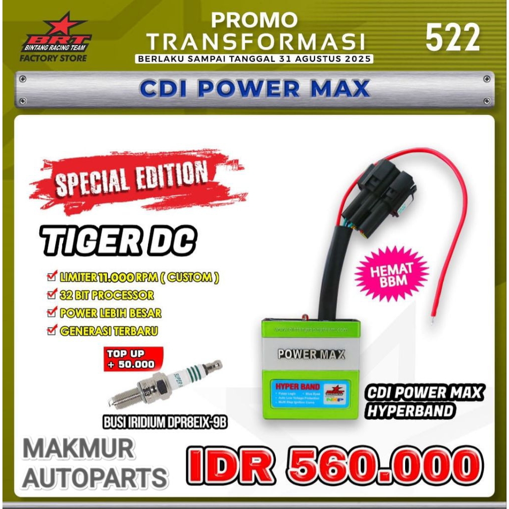 CDI BRT Powermax Hyperband Honda Tiger DC KCJ 11.000rpm LIMITER (BINTANG RACING TEAM BRT)
