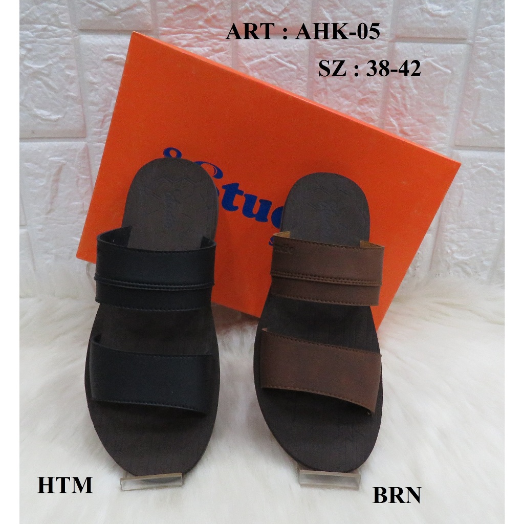 SANDAL KULIT PRIA MEREK STUDIO ART AHK-05 PRICE RP 257.900 BRAND ORIGINAL