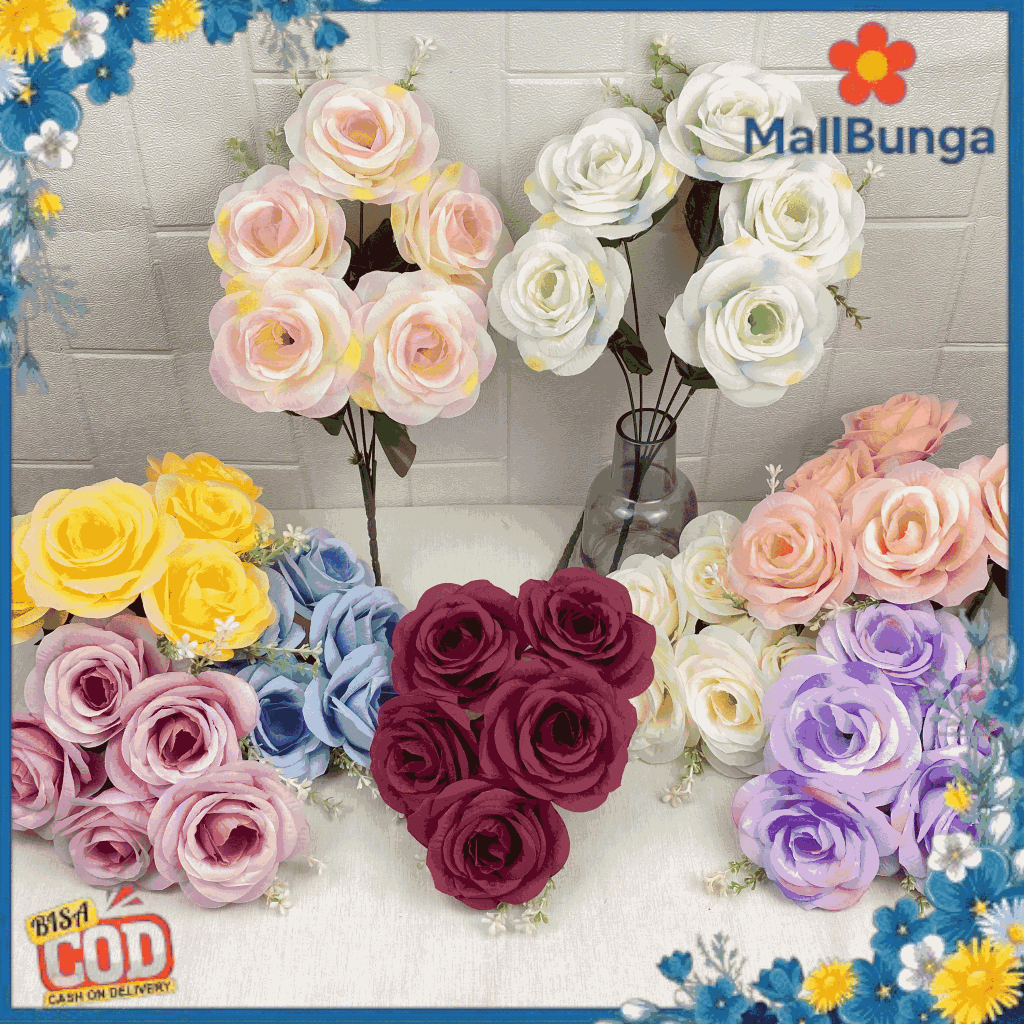 Bunga Rose Austin/Bunga Plastik/Bunga Dekorasi/Dekorasi Pernikahan/Pernikahan