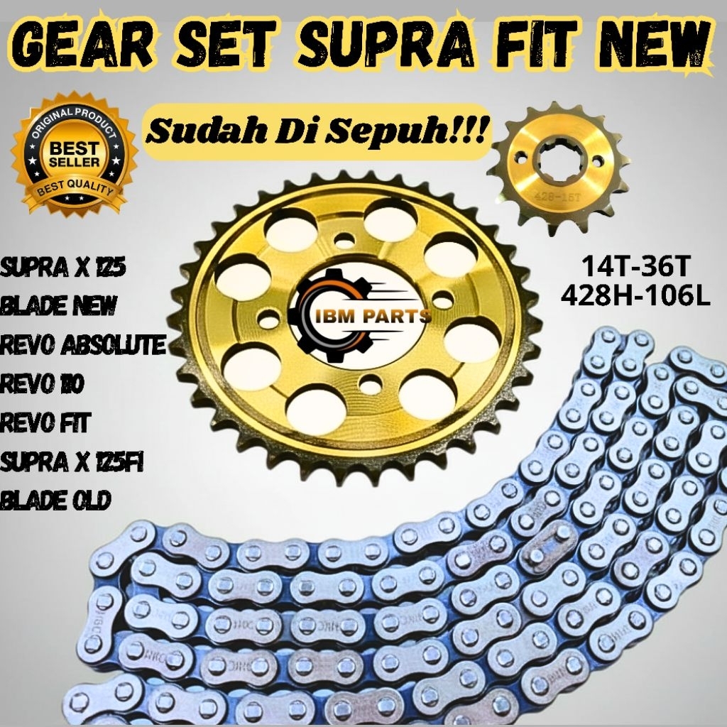 GEAR GIR GER SET PAKET SUPRA FIT NEW  MODEL SSS SUPRA X 125 FI PGM REVO FI BLADE KHARISMA 125 SUPRA 