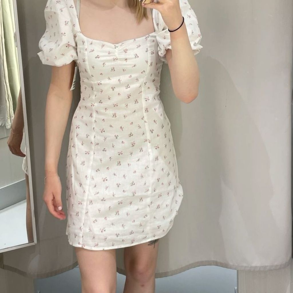 Preloved HnM floral puff-sleeved dress