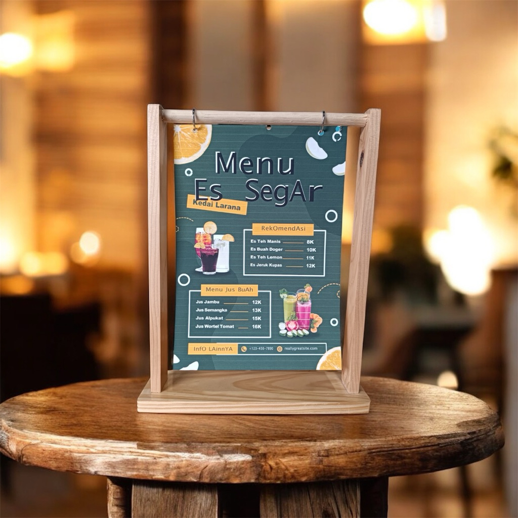 Stand gantungan menu/dudukan menu holder meja/Stand menu ring serbaguna