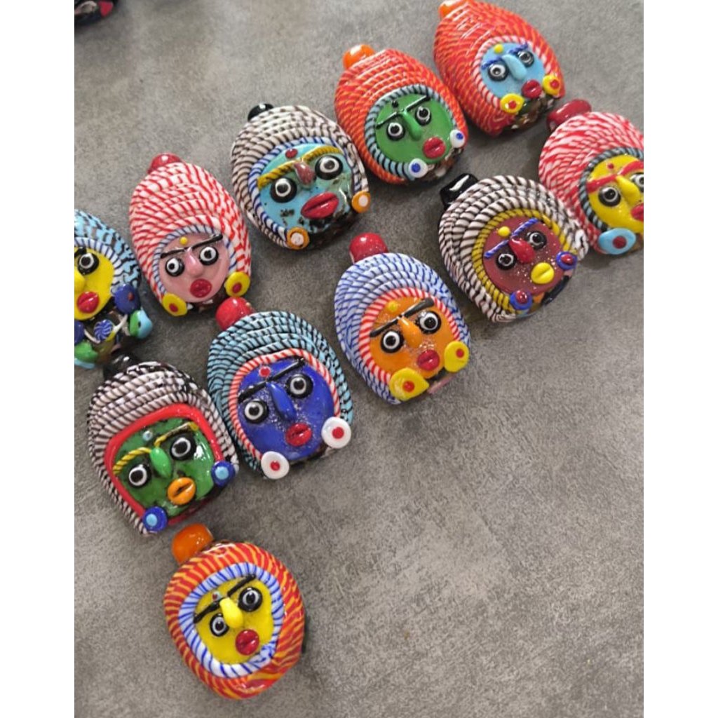 manik kaca model topeng/manik kaca/aesthetic bead/lunairaBead