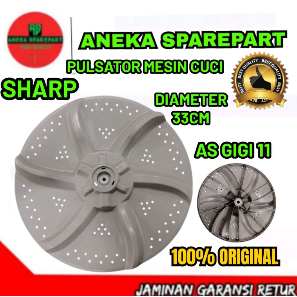 original PULSATOR mesin cuci SHARP 33cm gigi 11