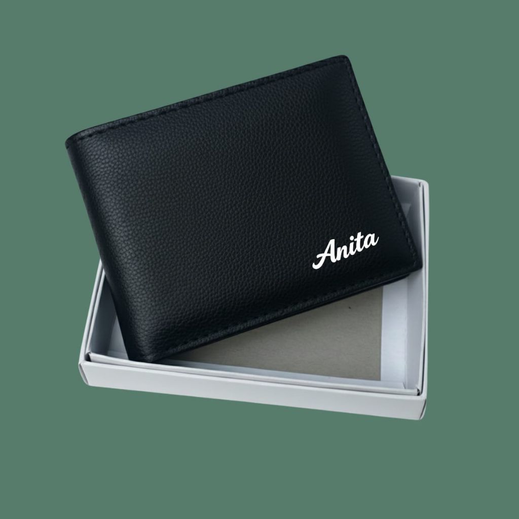 Dompet Wanita motif logo Anita Dompet Lipat Kulit Sintetis Elegan – Kado Ulang Tahun Remaja & Dewasa