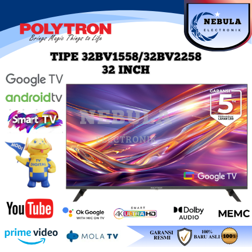 GOOGLE TV 32 INCH POLYTRON / POLYTRON LED TV 32 INCH GOOGLE TV