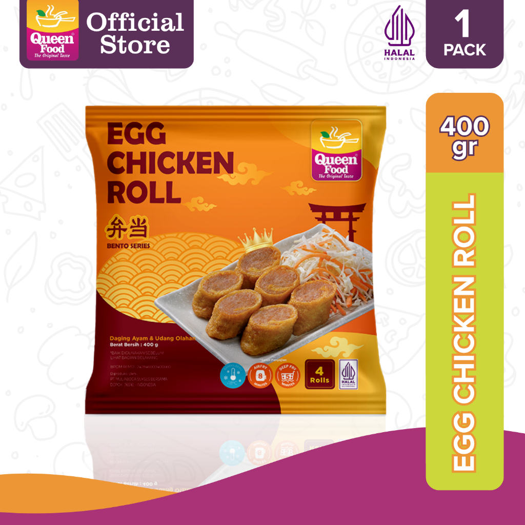 Queen Food - Egg Chicken Roll Bento 400g isi 16pcs - Frozen Food