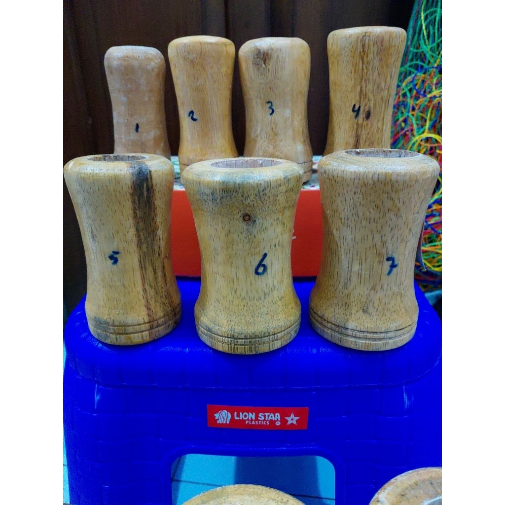 Gulungan senar pancing kayu, kelos pancing kayu, tempat senar kayu