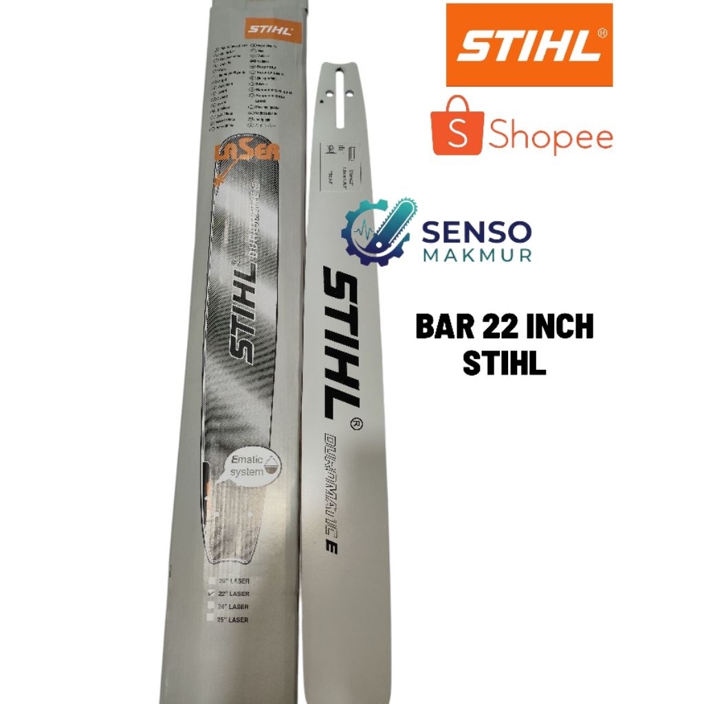 Guide Bar Chainsaw/Bar Senso Kecil 22 inch Laser Original