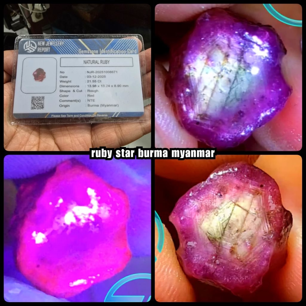 natural star ruby burma myanmar motif patkwa ( rough ya )