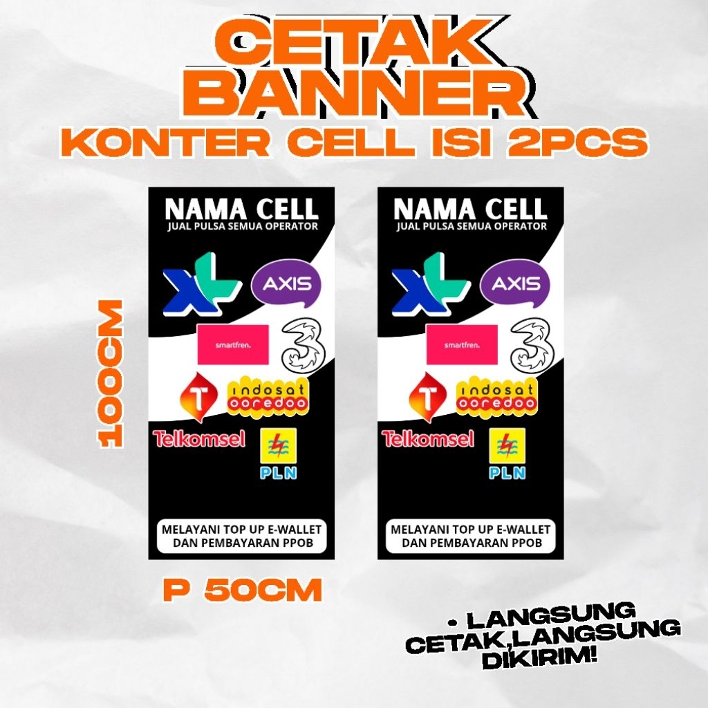 BANER KONTER BANNER JUAL PULSA SPANDUK KONTER HP BACKDROP KONTER HP BANNER KONTER