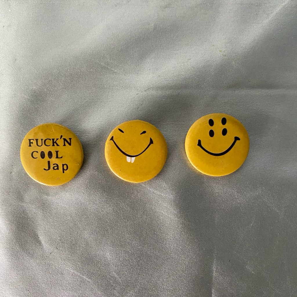 KAPITAL Rain Smile Tin Badge (set isi 3) pin bros jepang
