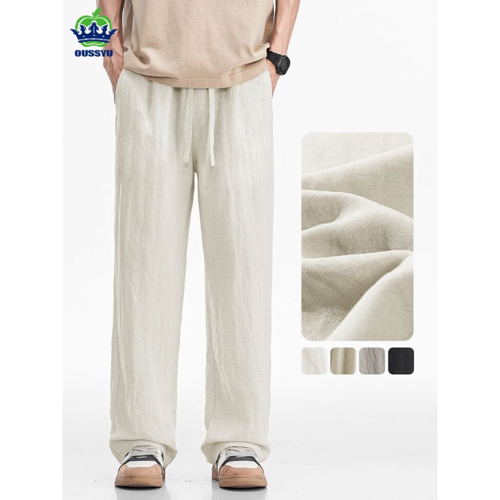 Celana Panjang Pria Cotton Linen Celana Linen Pria Tali Serut – Nyaman & Stylish Celana linen pria