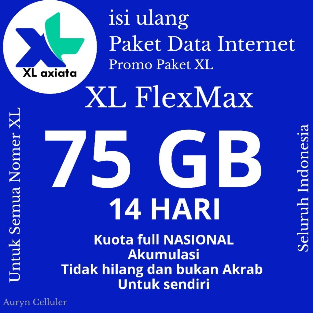 XL Paket Data Internet Full 75gb isi ulang
