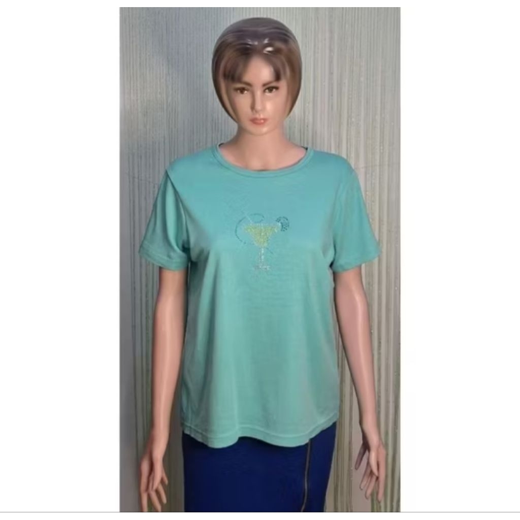 kaos wanita jumbo warna tosca lengan pendek