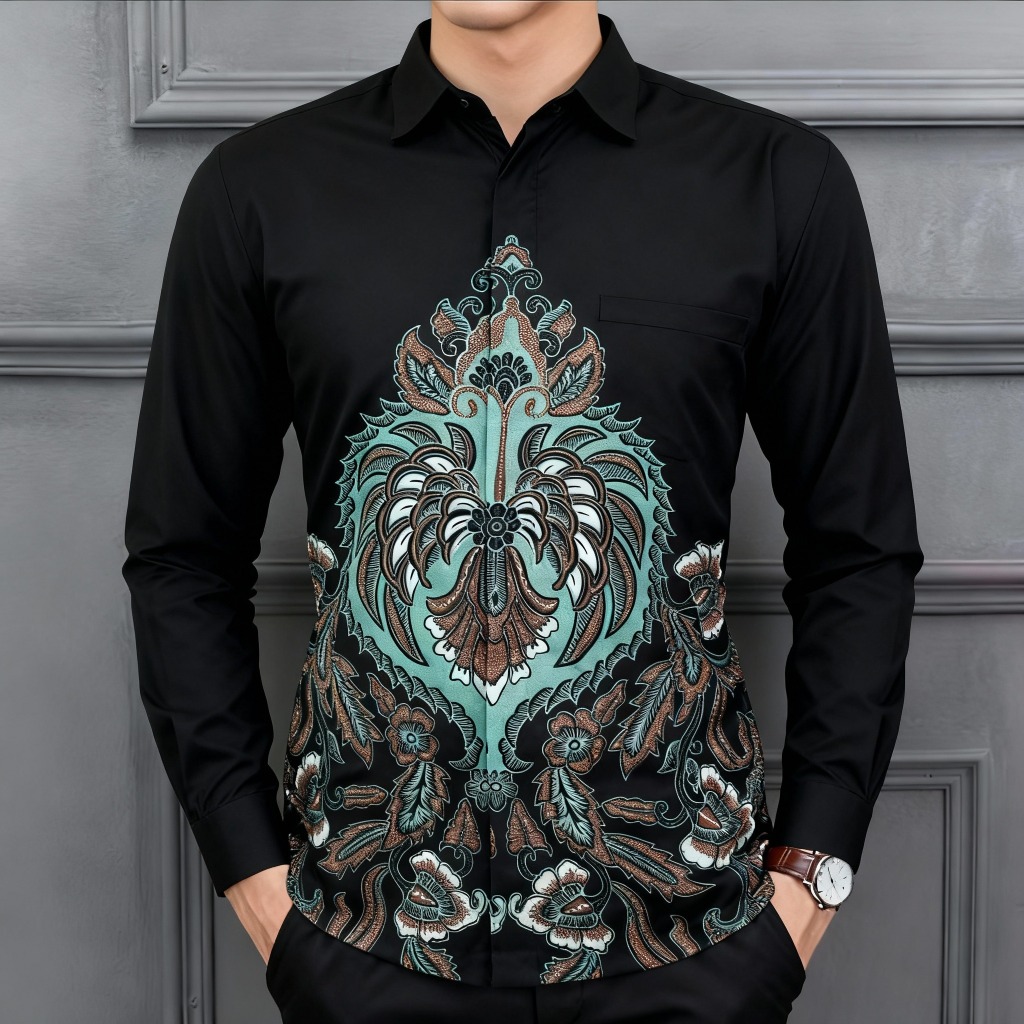 Raw And Denim Kemeja Batik Pria Lengan Panjang